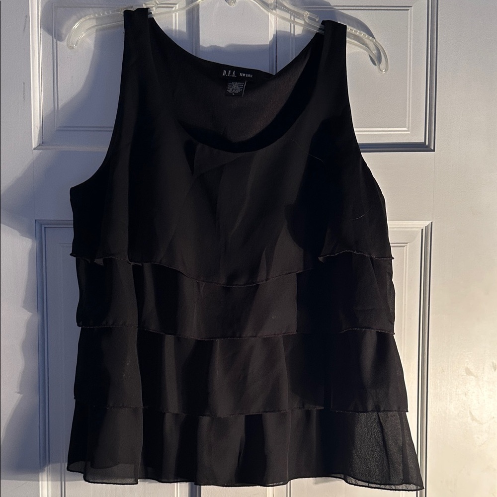 Elegant Black layered Sleeveless Top